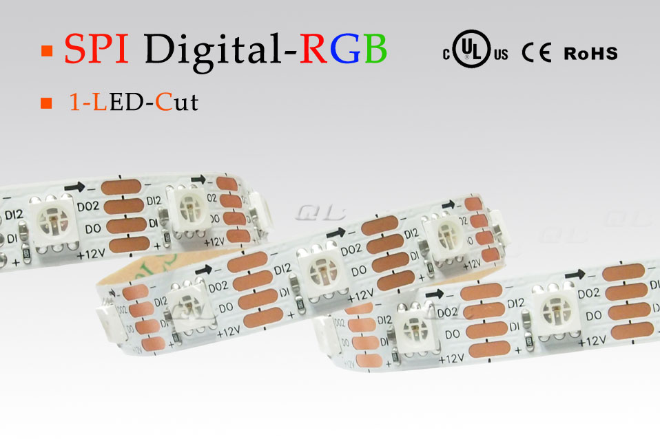 RGB Digital LED Strips With Chip in LEDs